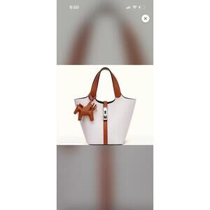 Kadynow Vegan Leather Bucket Purse with Top Handle and Detachable Small Pouch